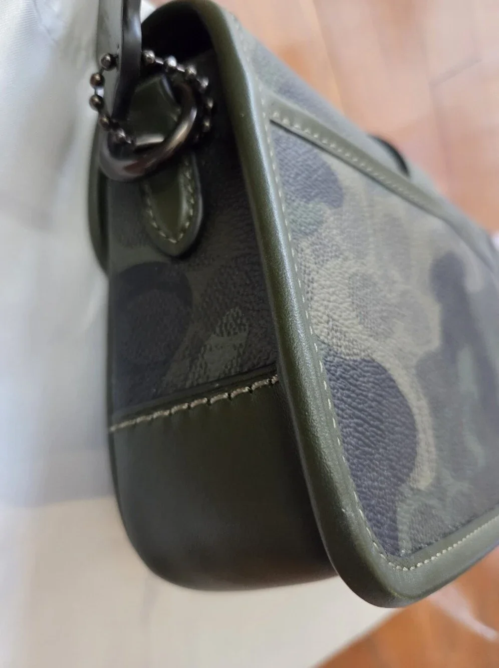 RARE NWT Coach League Crossbody Bag 19 Camo Print Smooth Leather Discontinued